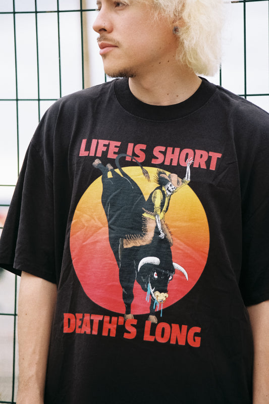 Life is Short (Undead Cowboy) Unisex Oversized T-Shirt – by Mondo Pupo