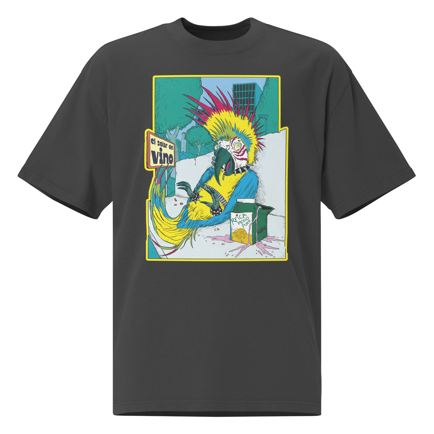Punk Macaw of La Castellana Unisex Oversized T-Shirt – by Mondo Pupo
