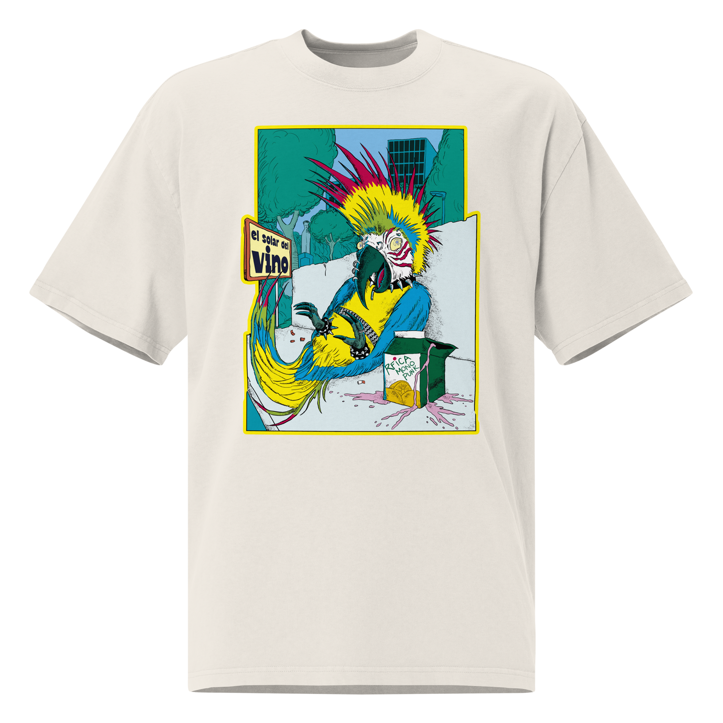 Punk Macaw of La Castellana Unisex Oversized T-Shirt – by Mondo Pupo