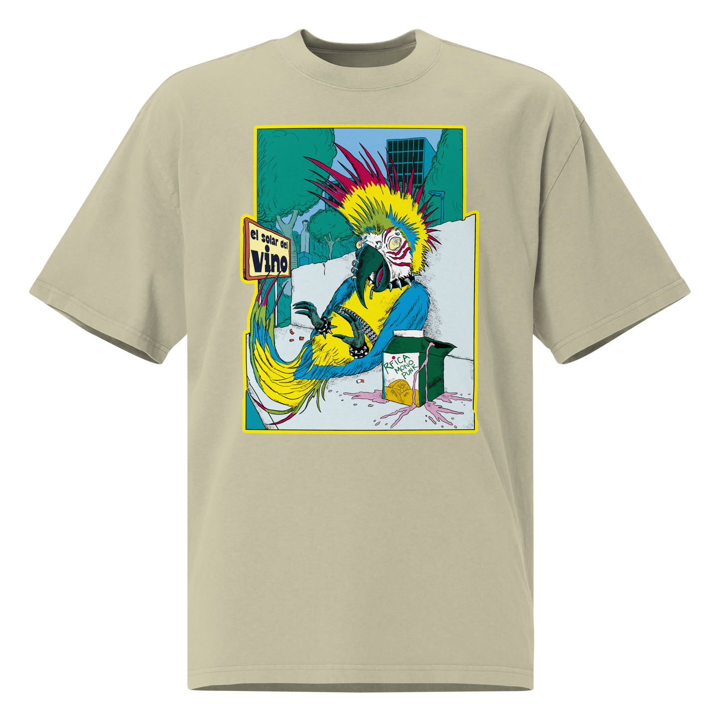 Punk Macaw of La Castellana Unisex Oversized T-Shirt – by Mondo Pupo