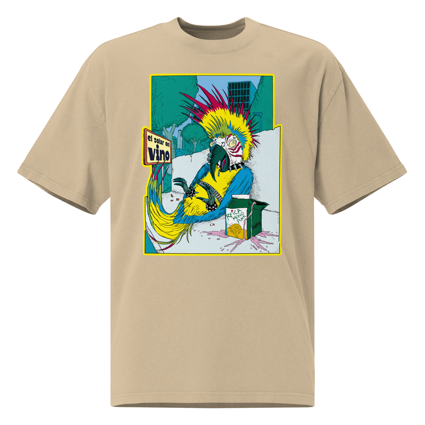 Punk Macaw of La Castellana Unisex Oversized T-Shirt – by Mondo Pupo