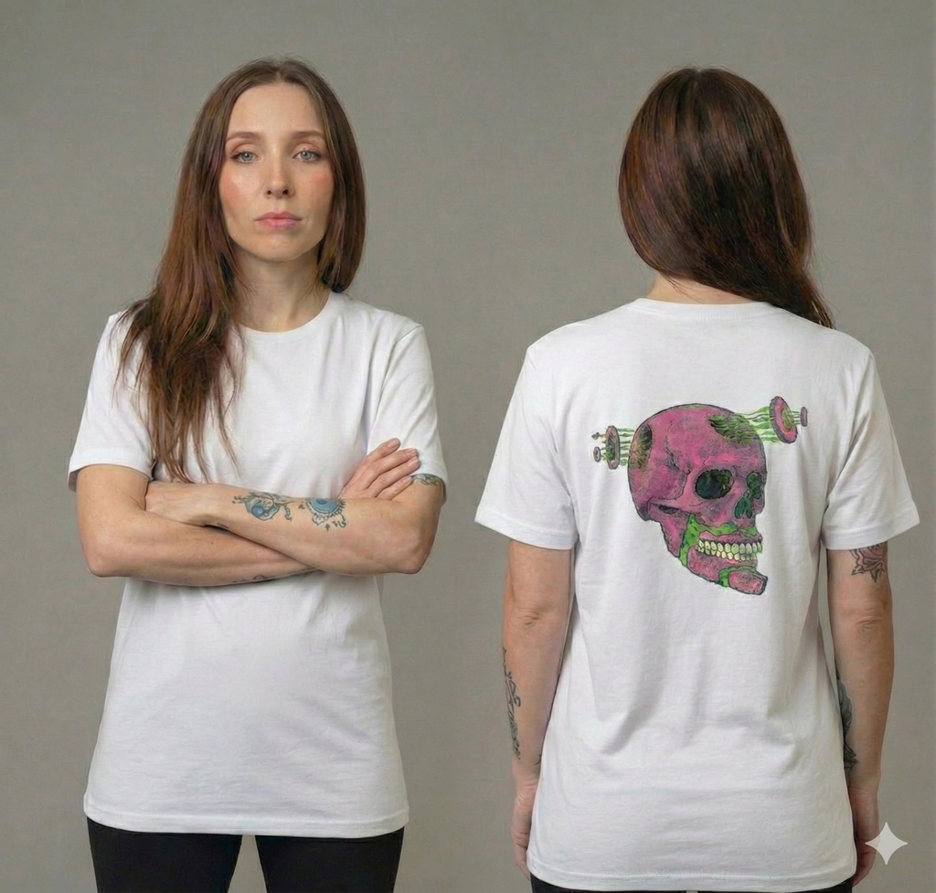 Cosmic Skull T-shirt by Yonpolx