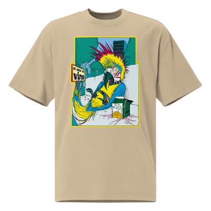 Punk Macaw of La Castellana Unisex Oversized T-Shirt – by Mondo Pupo